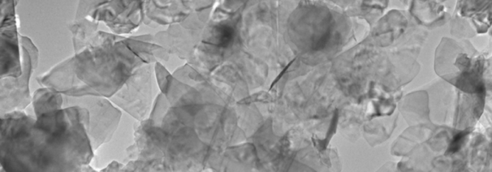 Scanning electron micrograph of boron nitride flakes